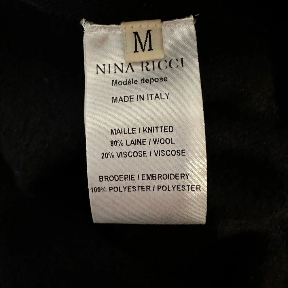 Nina Ricci Black Sequin Embellished Wool Blend Jacket size Medium